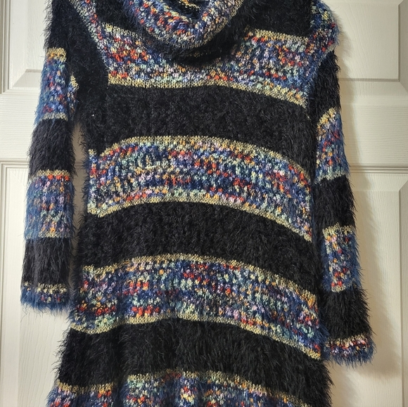 new directions Sweaters - CLEARANCE New Directions Black and Multicolor Cowl Neck Sweater